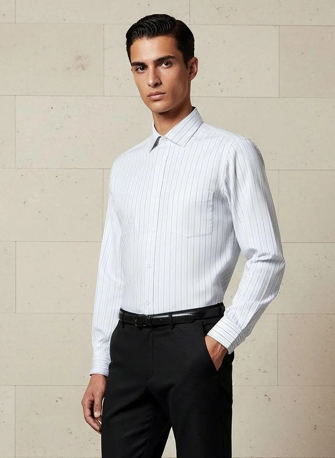 Splash FAV Men Regular Fit Collared Striped Long Sleeves Shirt