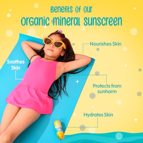Puddles Organic Guard & Hydrate Mineral Sunscreen 50 ml (Age 2-12 years) | SPF 30- UVA, UVB protection | Powered by Vitamin E, Organic Moringa, Raspberry, Vanilla | pH Balanced,-Vegan - Image 3