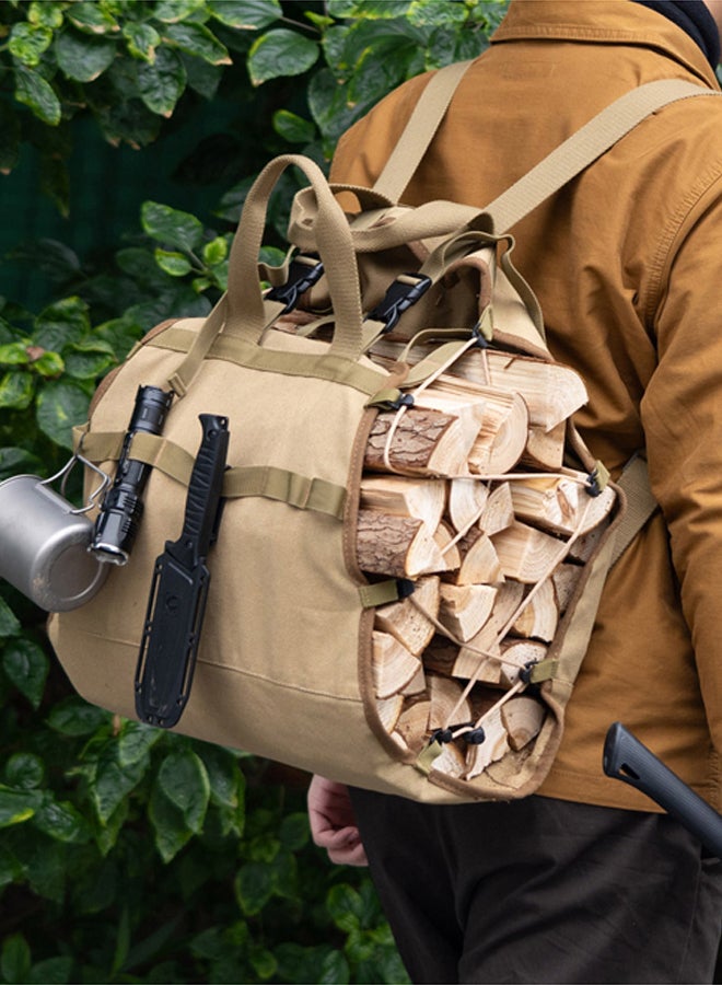 السنيدي شنطة حفظ الحطب، كيس حطب وفحم، رملي، مقاس 24.5*13.2*28 سم - Image 2