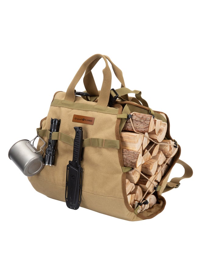 السنيدي شنطة حفظ الحطب، كيس حطب وفحم، رملي، مقاس 24.5*13.2*28 سم - Image 4