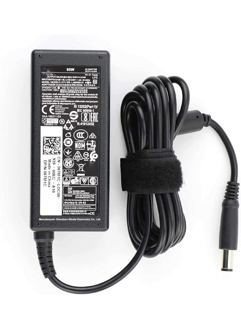 جاي إس بازار محول طاقة بديل لأجهزة الكمبيوتر المحمولة Dell Latitude E6420 و Inspiron 17 5767 و Vostro 5481 و HA65NM130، بقدرة 65 واط، بجهد 19.5 فولت وتيار 3.34 أمبير - Image 1