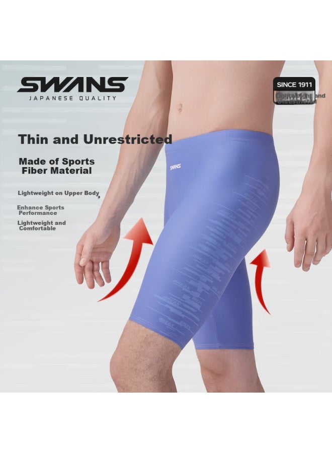 Swans Men's Professional Sun Protection Five-point Quick-drying Shorts Swimming Trunks Men's Diving Swimwear Purple M