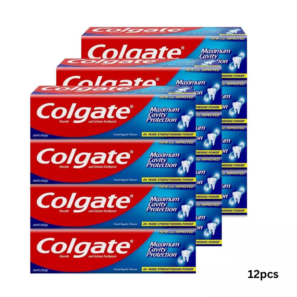 Colgate Maximum Cavity Protection Toothpaste Enrich With Calcium For Strong Teeth- 12X25ml