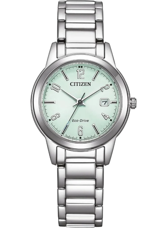 CITIZEN CITIZEN FE1241-71X Women's Analogue Quartz Watch with Stainless Steel Strap, Green, Bracelet