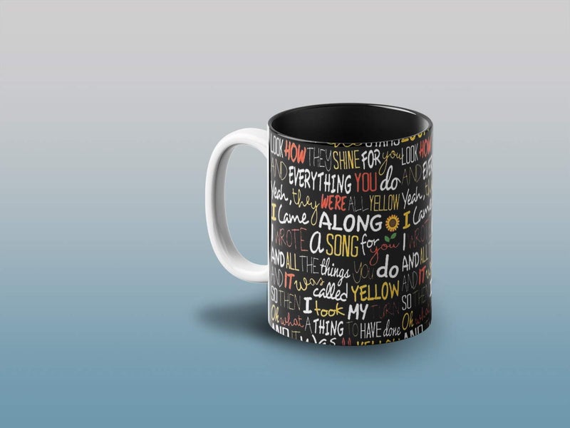 Prink Coldplay Rock Band Coffee Mug with Print Yellow Coldplay Song Mugs Coldplay Chris Martin Printed Coffee Mugs Gift for Friends Fans 330ml Microwave Dishwasher Safe - Image 2