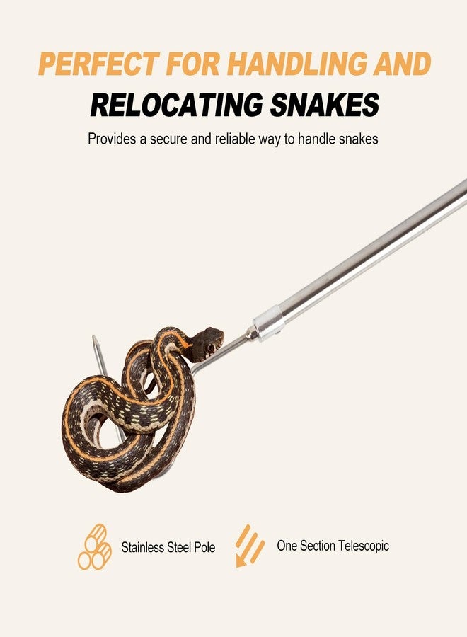 Smarkey Snake Hook, Stainless Steel Extensible snake grabber tool, 33 inch Sturdy snake Catcher Handling Stick Trap Tool Tong for Herpetologists, Wildlife control personnel, Wranglers, Removal Experts - Image 3