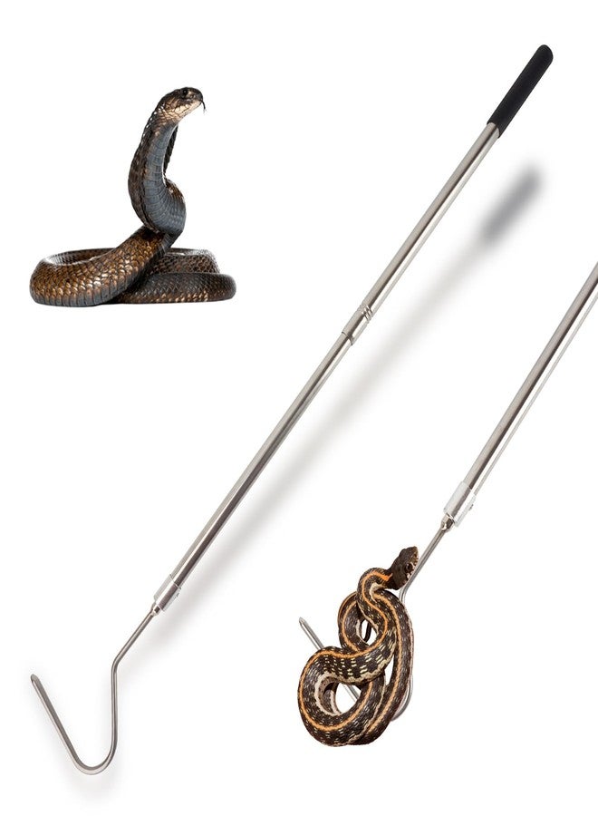 Smarkey Snake Hook, Stainless Steel Extensible snake grabber tool, 33 inch Sturdy snake Catcher Handling Stick Trap Tool Tong for Herpetologists, Wildlife control personnel, Wranglers, Removal Experts - Image 1
