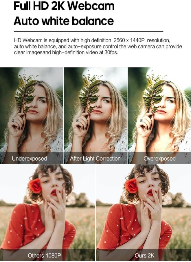 كاميرا ويب 4K، كاميرا ويب مع ميكروفون وضوء ملء، كاميرا كمبيوتر بدقة HD مع غطاء خصوصية وحامل ثلاثي القوائم، كاميرا ويب للبث، كاميرا USB سهلة الاستخدام لجهاز الكمبيوتر المحمول أو المكتبي لمكالمات الفيديو.