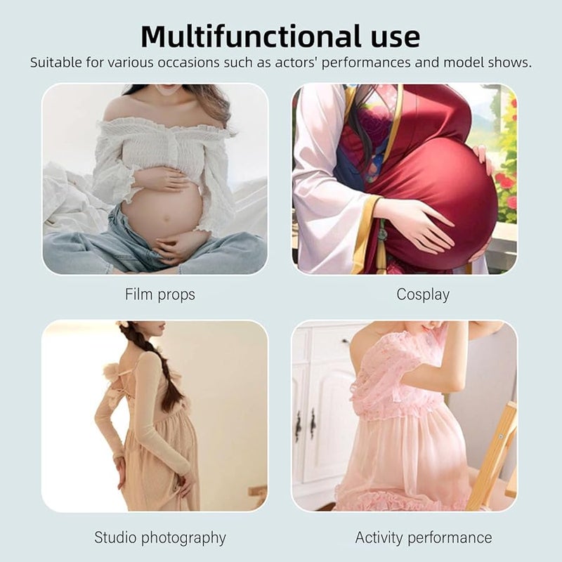 AYNEFY Artificial Belly Bump Sponge Breathable Faux Belly Pad Lightweight Costume S Size - Image 5