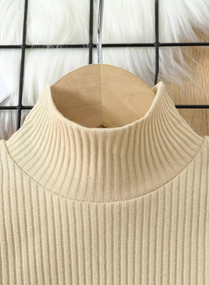 Baby Mock Neck Ribbed Knit Top - Image 3