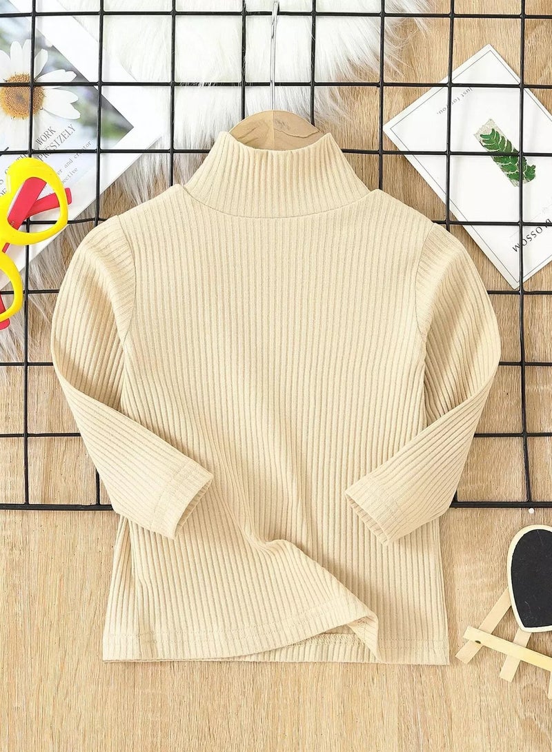 Baby Mock Neck Ribbed Knit Top - Image 2