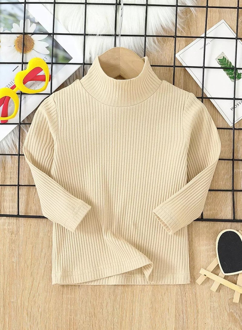 Baby Mock Neck Ribbed Knit Top - Image 1