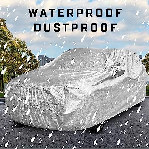 Auto Hub Waterproof Car Cover Compatible with Kia Carens Clavis with Mirror Pockets, Soft Cotton Lining, Carens Clavis Car Cover Waterproof, Metallic Silver - Image 3