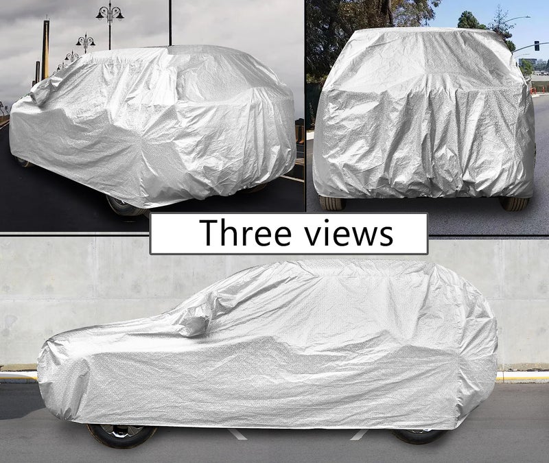 Auto Hub Waterproof Car Cover Compatible with Kia Carens Clavis with Mirror Pockets, Soft Cotton Lining, Carens Clavis Car Cover Waterproof, Metallic Silver - Image 4