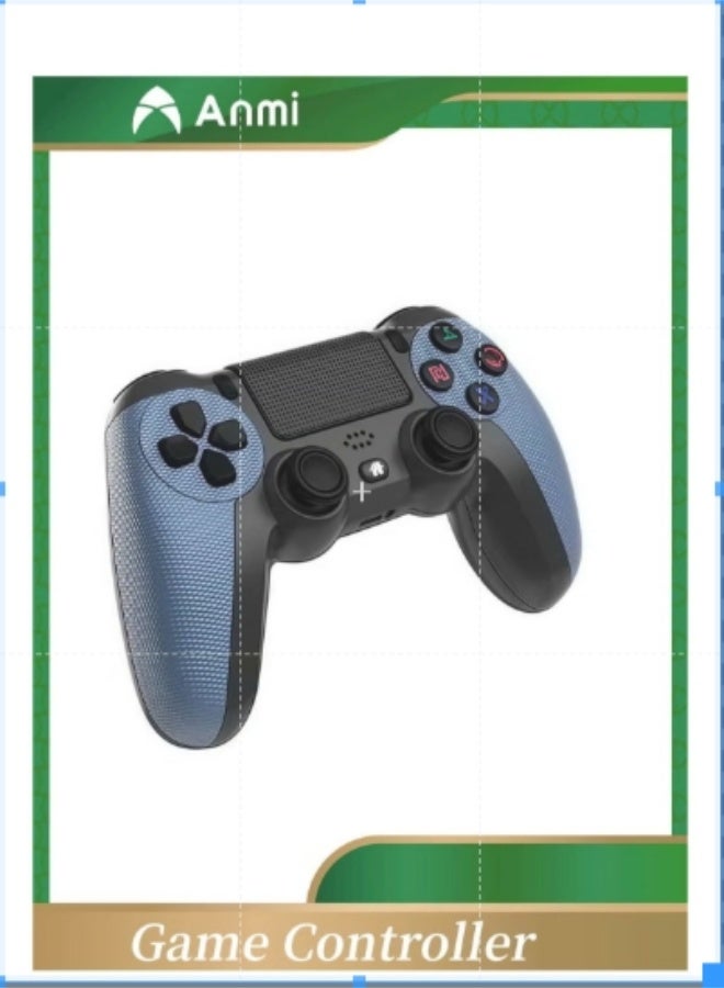 أنمي لوحة تحكم لاسلكية لجهاز بلاي ستيشن 4 / بلاي ستيشن 4 سليم / بلاي ستيشن 4 برو / بيسي مع كابل شحن يو اس بي (أزرق)
