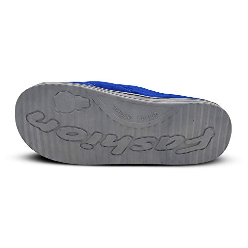 VRITRAZ Women's Comfort Slip On Closed Toe Warm Fur Indoor Slippers (Blue, UK-5) - Image 5