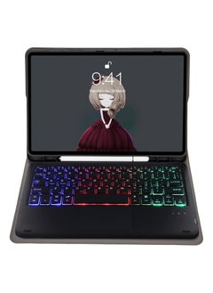 OCTOBER Magnetic trackpad keyboard compatible with Samsung Galaxy Tab S9 FE Plus 2023 12.4-inch (SM-X610/X616) with pen holder, foldable Funda Cover for Tab S9 FE+ with keyboard  - Image 3