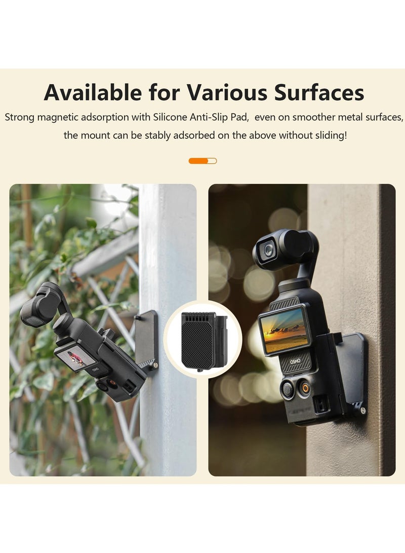 SYOSI Magnetic Camera Desktop Base Stand Compatible with DJI OSMO Pocket 3, Pocket3 Accessories Expansion Adapter Magnet Suction Case Holder on Desktop, Vertical Surface, 180° Adjustable, Quick Fixation - Image 5