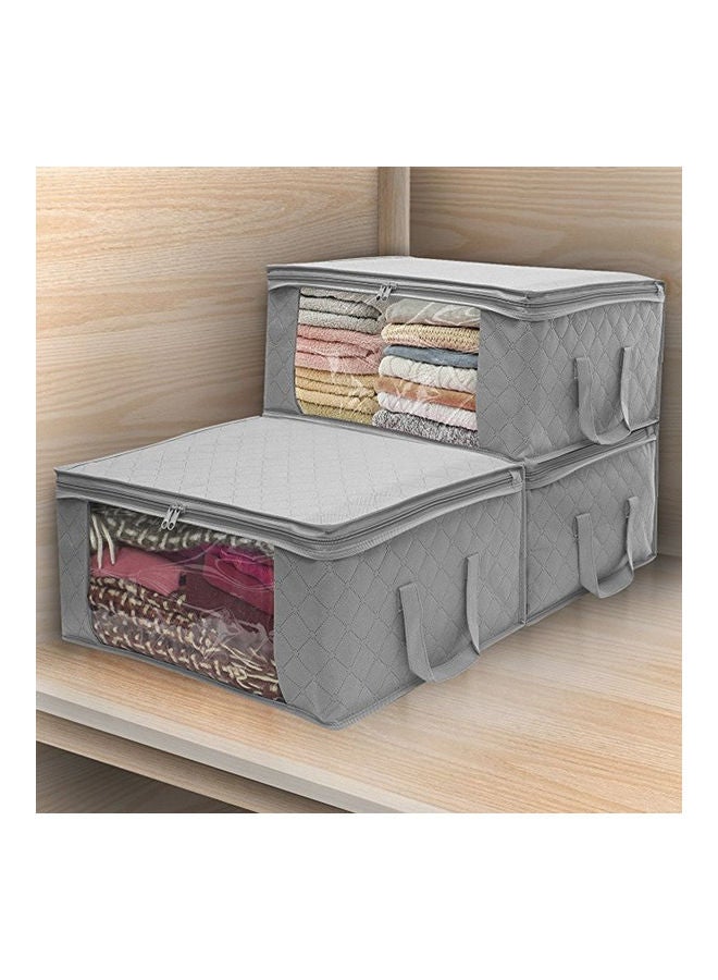 NIBEMINENT Large Capacity Foldable Storage Bag Grey/Transplant 49 x 36 21cm - Image 5