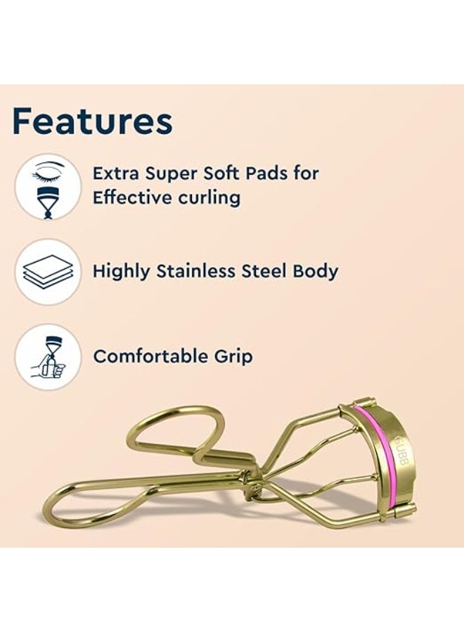 GUBB Eyelash Curler For Women | Creates Eye-Opening & Lifted Lashes | Long-lasting Lash Curls for All Eye Shapes | Get Perfect Curl in 5 Seconds - Gold - Image 3