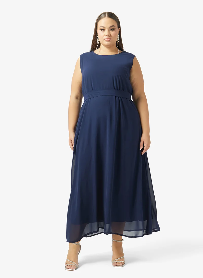 Khizana Plus Size Embellished Cape Dress