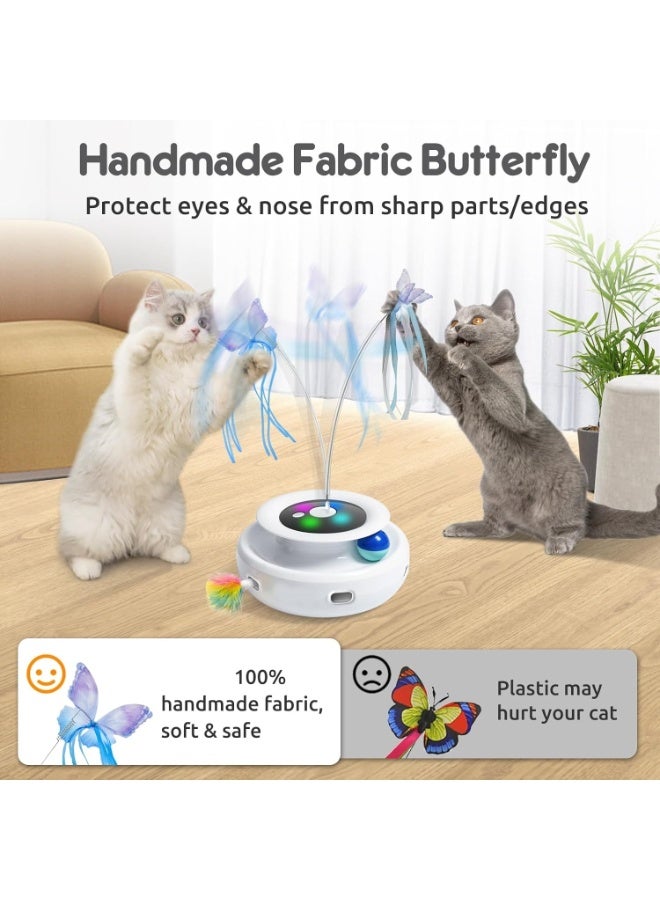 إم مياويان لعبة قطط ذكية 3 في 1 - ريشة متحركة وفراشة دوّارة وكرة دائرية - لعبة قطط كهربائية تفاعلية داخلية قابلة للشحن عبر USB - Image 5