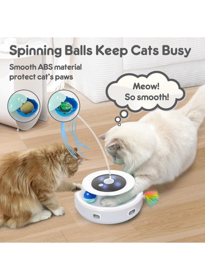 إم مياويان لعبة قطط ذكية 3 في 1 - ريشة متحركة وفراشة دوّارة وكرة دائرية - لعبة قطط كهربائية تفاعلية داخلية قابلة للشحن عبر USB - Image 2