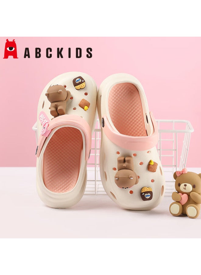 Abc Kids Children's Hollow Shoes Boys And Girls Slippers Summer Sandals Baby Soft Bottom Anti-slip Beach Shoes 8501 White Pink 35-36 - Image 3