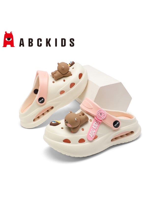 Abc Kids Children's Hollow Shoes Boys And Girls Slippers Summer Sandals Baby Soft Bottom Anti-slip Beach Shoes 8501 White Pink 35-36 - Image 5