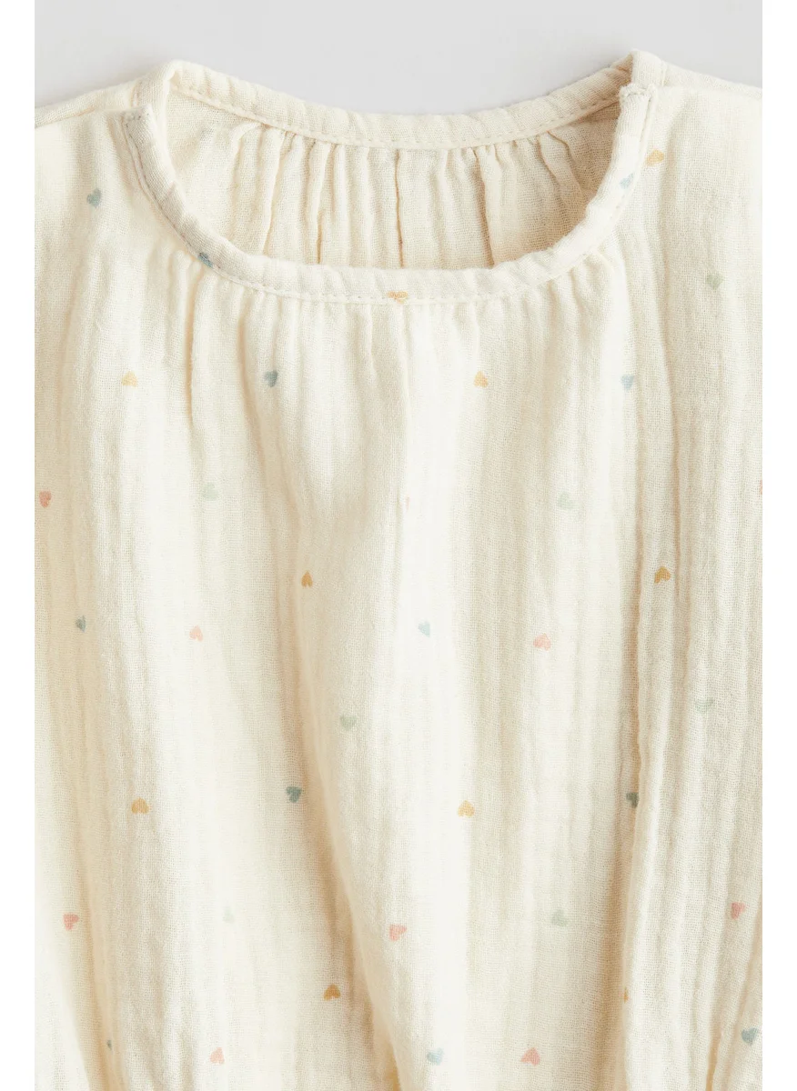 H&M Cotton Muslin Romper Suit