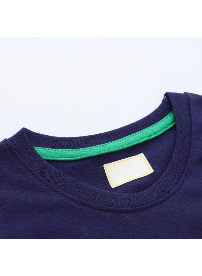 roaiss Boys Summer Luminous T-shirt, Short Sleeve Cotton Top for Toddlers, Stylish Unique T shirt with Glow-in-the-dark Dinosaur Pattern, Suitable for Daily Wear or Any Occasion - Image 4