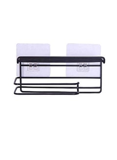 Kepzell Kepzell 1 Pc Adhesive Toilet Paper Holder with Shelf Tissue Paper Roll Towel Holder Storage Rack Standard Size Black  - Image 2