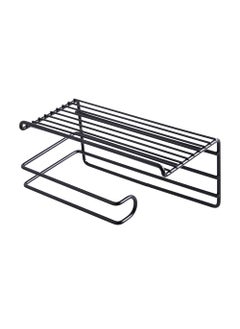 Kepzell Kepzell 1 Pc Adhesive Toilet Paper Holder with Shelf Tissue Paper Roll Towel Holder Storage Rack Standard Size Black  - Image 4