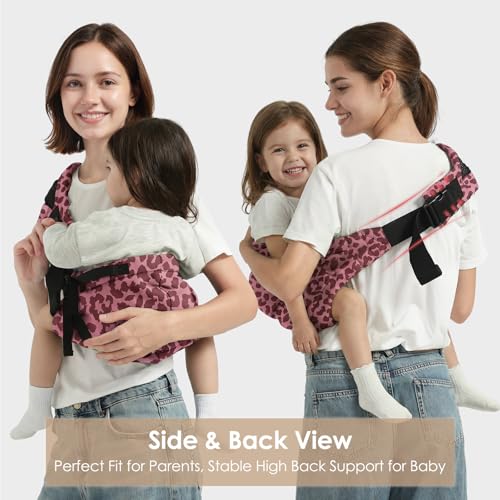 Shiaon Baby Sling Carrier Newborn to Toddler, Adjustable Toddler Carrier Sling Baby Carrier Toddlers Sling Carriers Hip Carriers for 8-40lbs, Pink Leopard Print - Image 5