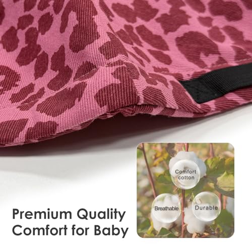 Shiaon Baby Sling Carrier Newborn to Toddler, Adjustable Toddler Carrier Sling Baby Carrier Toddlers Sling Carriers Hip Carriers for 8-40lbs, Pink Leopard Print - Image 2