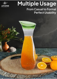 Life Smile LIFE SMILE Shatterproof Acrylic Water Bottle with Leakproof Lid - BPA-Free, Eco-Friendly Juice Pitcher - Ideal for Water, Iced Tea, Cold Brew, and Beverages (Green, 0.6 L)  - Image 4