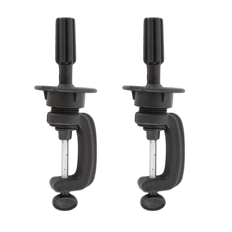2pcs Hairdressing Head Bracket Wig Hairdressing Practice Stand Holder for Barber Shop (Black） - Image 1