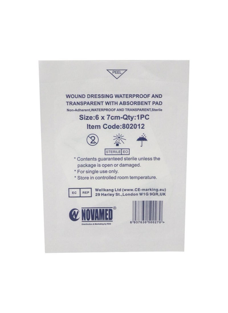 NOVAMED - Waterproof Transparent Bandage 6 X 7 Cm 100'S - Image 1
