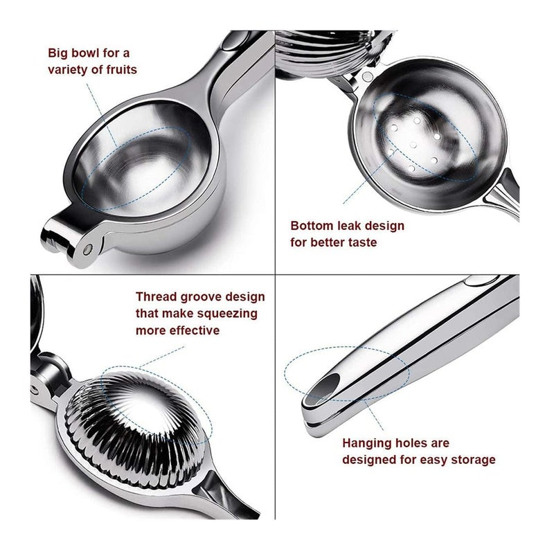 DUFFIX Lemon Squeezer Steel Polish Nimbu Presser for Kitchen Shikanji Lemon Juice Extractor FoodGrade Stainless Steel Lemon Juicer - Image 3