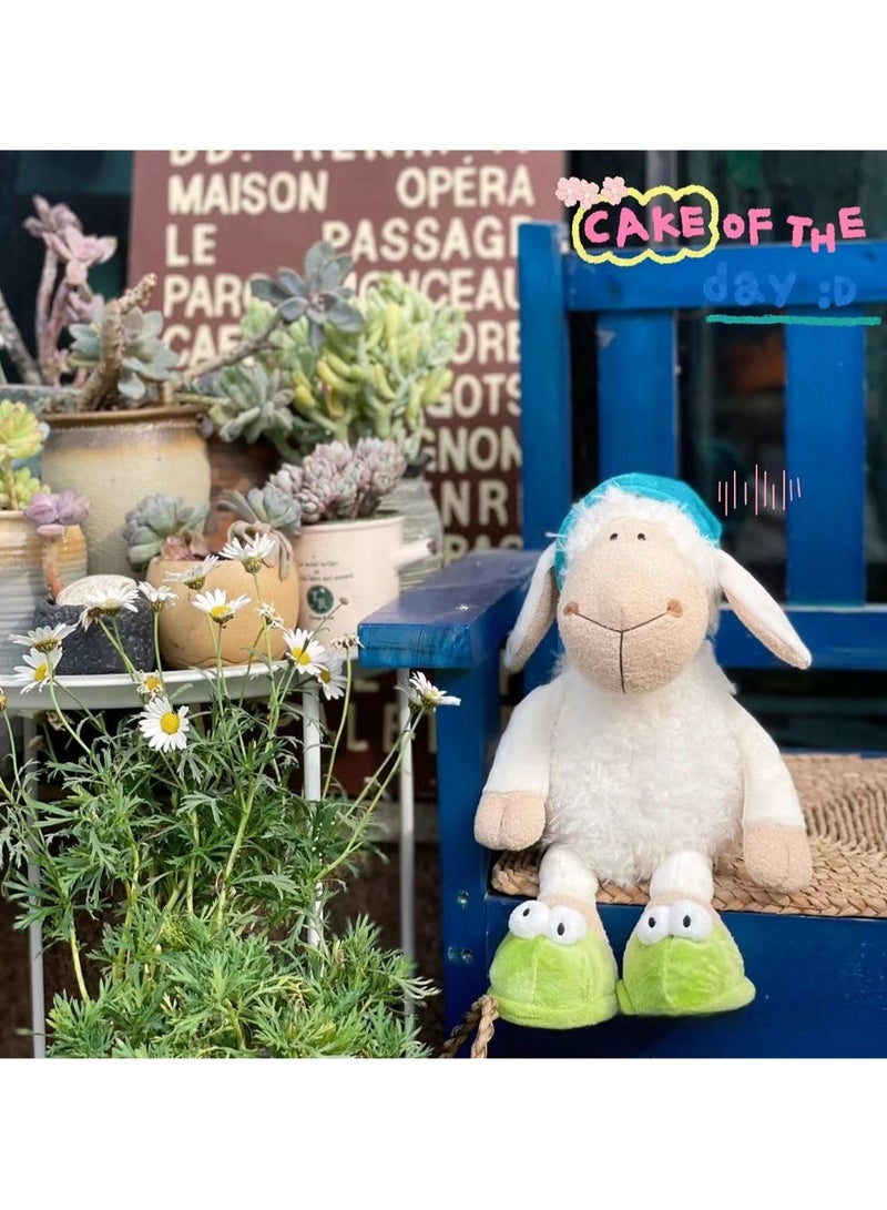 لعبة خروف نعسان من القطيفة مقاس 25 سم، دمية نيسي لامب، دمية خروف نعسان، وسادة لعبة قطيفة لطيفة، هدية للأولاد والبنات - Image 3