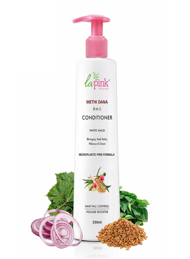 La Pink Methi Dana 8-in-1 Hair Conditioner for Hair Fall Control & Damage Repair | Boosts Volume with Hibiscus, Bhringraj, Indian Bay Leaf & Onion | Sulphate-Free | For Men & Women | 250 ml - Image 1