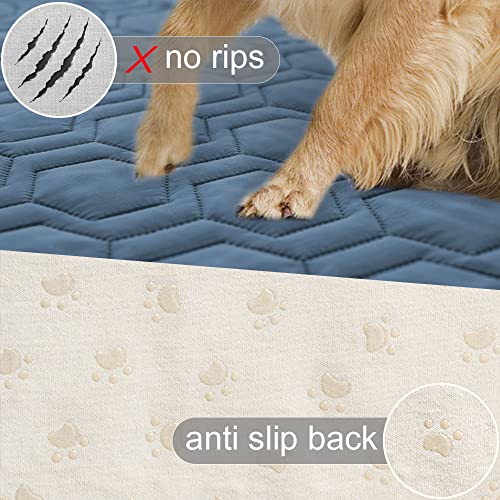Tcksstex Waterproof and Non-Slip Dog Bed Cover and Pet Blanket Sofa Pet Bed Mat ，car Incontinence Mattress Protectors Furniture Couch Cover for Most Cats Dogs, Pets（52x82- Navy Blue） - Image 3