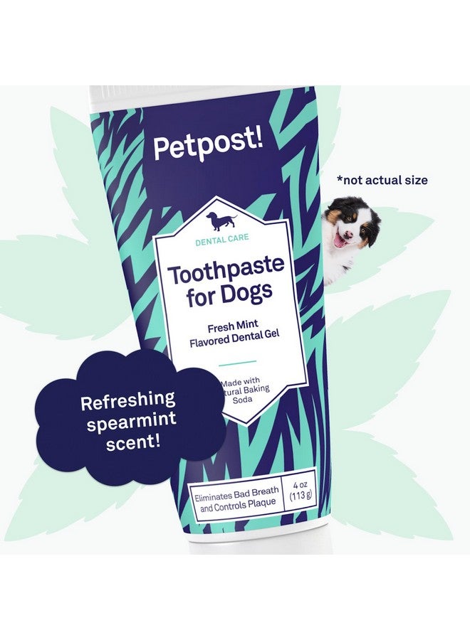 Petpost | Toothpaste for Dogs - Coconut Oil and Baking Soda Based Dental Gel That Naturally Eliminates Bad Breath - Dirt, Gunk, and Tooth Buildup Gone - Mint Flavor 4 oz. - Image 5