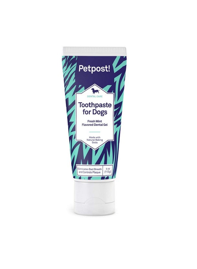 Petpost | Toothpaste for Dogs - Coconut Oil and Baking Soda Based Dental Gel That Naturally Eliminates Bad Breath - Dirt, Gunk, and Tooth Buildup Gone - Mint Flavor 4 oz. - Image 1