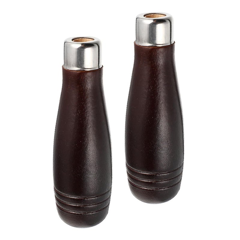 Medium Size Wooden File Handle with Metal Collar Replacement for Woodworking Tools 2 Pack - Image 2