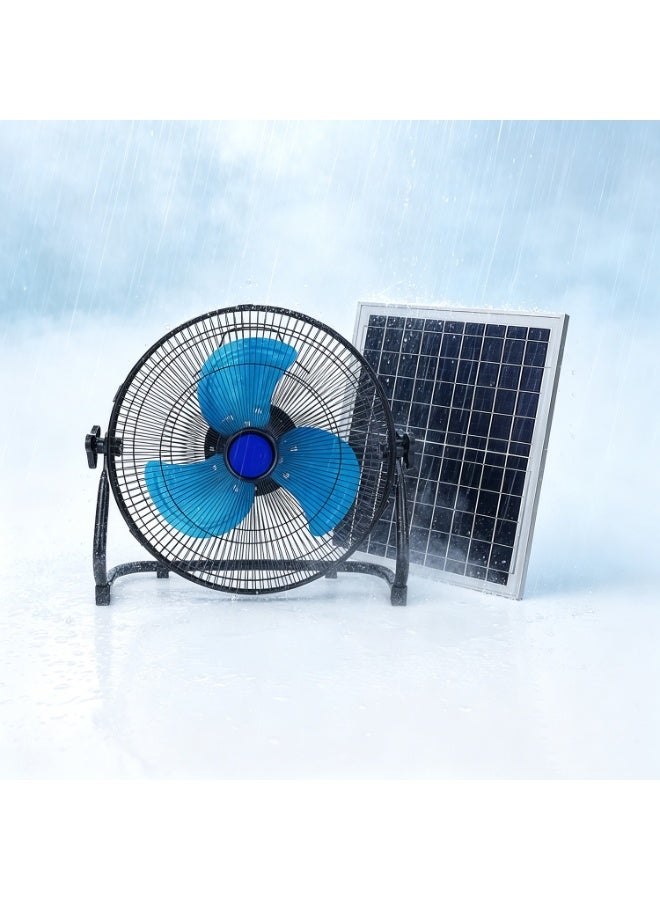 Solar Powered Fan,12-Inch Solar Fan With 15000mah Battery，High Velocity Cooling Fan For Camping,Portable Camping Fan For Travel, Tent - Image 1