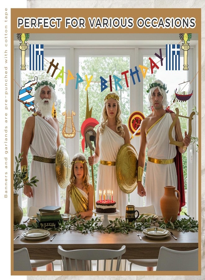 Epakh 26 Pcs Greek Mythology Birthday Banners Ancient Greek Party Banners Hanging Decors Greece Mythology Gods Percy Jackson Birthday Decor Ancient Greece Culture Party Supplies - Image 4