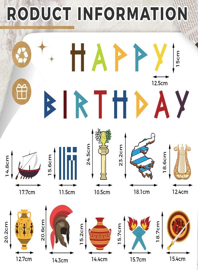 Epakh 26 Pcs Greek Mythology Birthday Banners Ancient Greek Party Banners Hanging Decors Greece Mythology Gods Percy Jackson Birthday Decor Ancient Greece Culture Party Supplies - Image 2