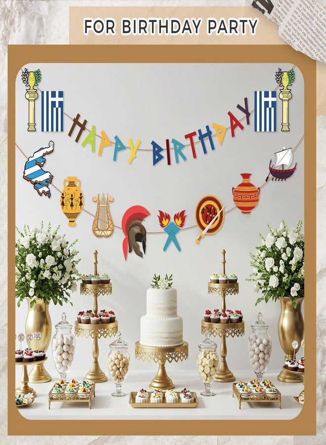 Epakh 26 Pcs Greek Mythology Birthday Banners Ancient Greek Party Banners Hanging Decors Greece Mythology Gods Percy Jackson Birthday Decor Ancient Greece Culture Party Supplies - Image 3