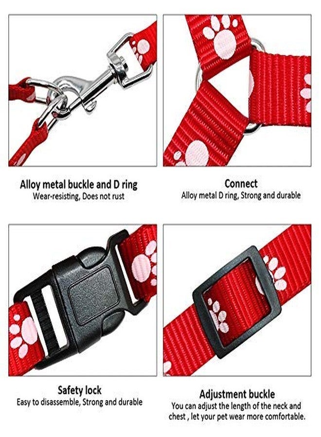 Petlicious & More 10 mm Paw Print Puppy Harness & Leash Set for Small & Medium Dogs (Color May Vary) - Pack of Harness + Leash - Image 4